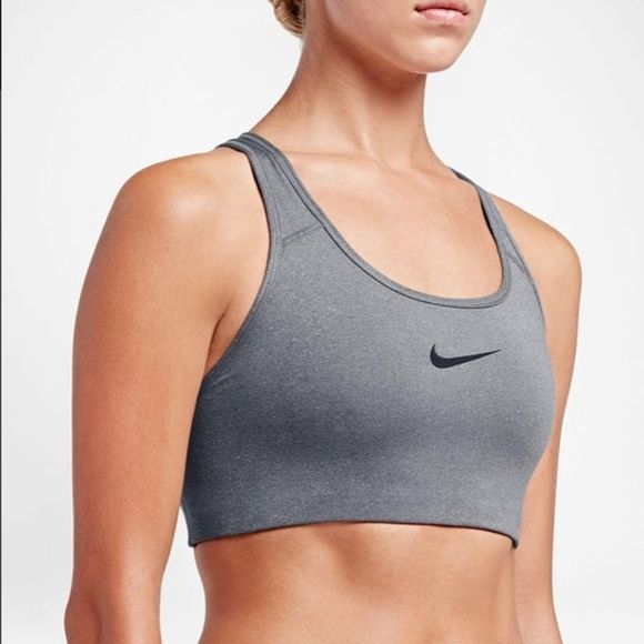 nike pro classic swoosh black bra